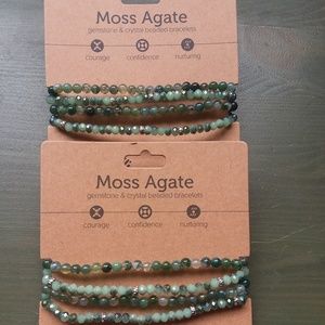 Bracelets- Friendship-2 Sets Moss Agate Gemstone